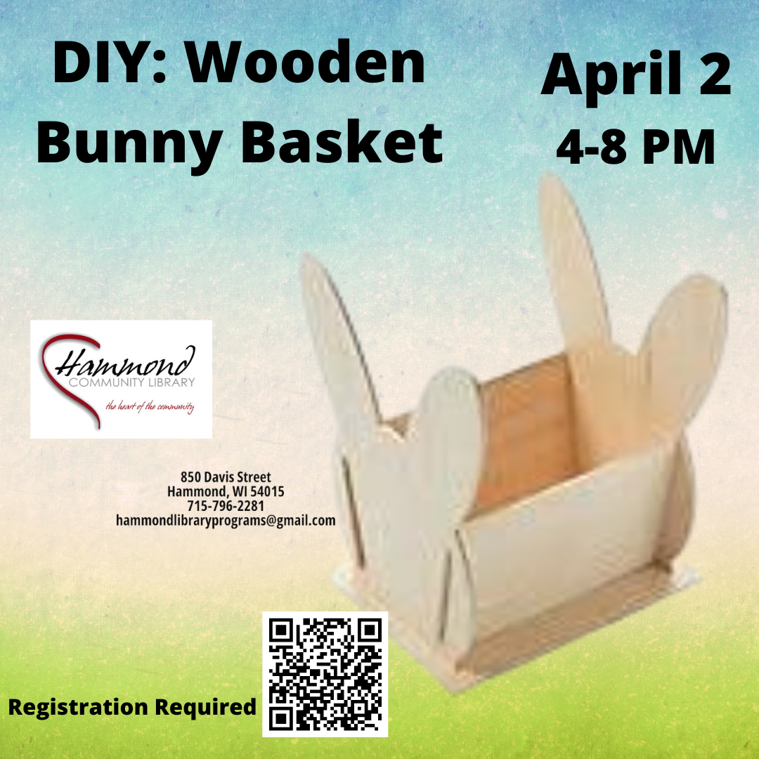 Make your own wooden bunny basket on April 2.