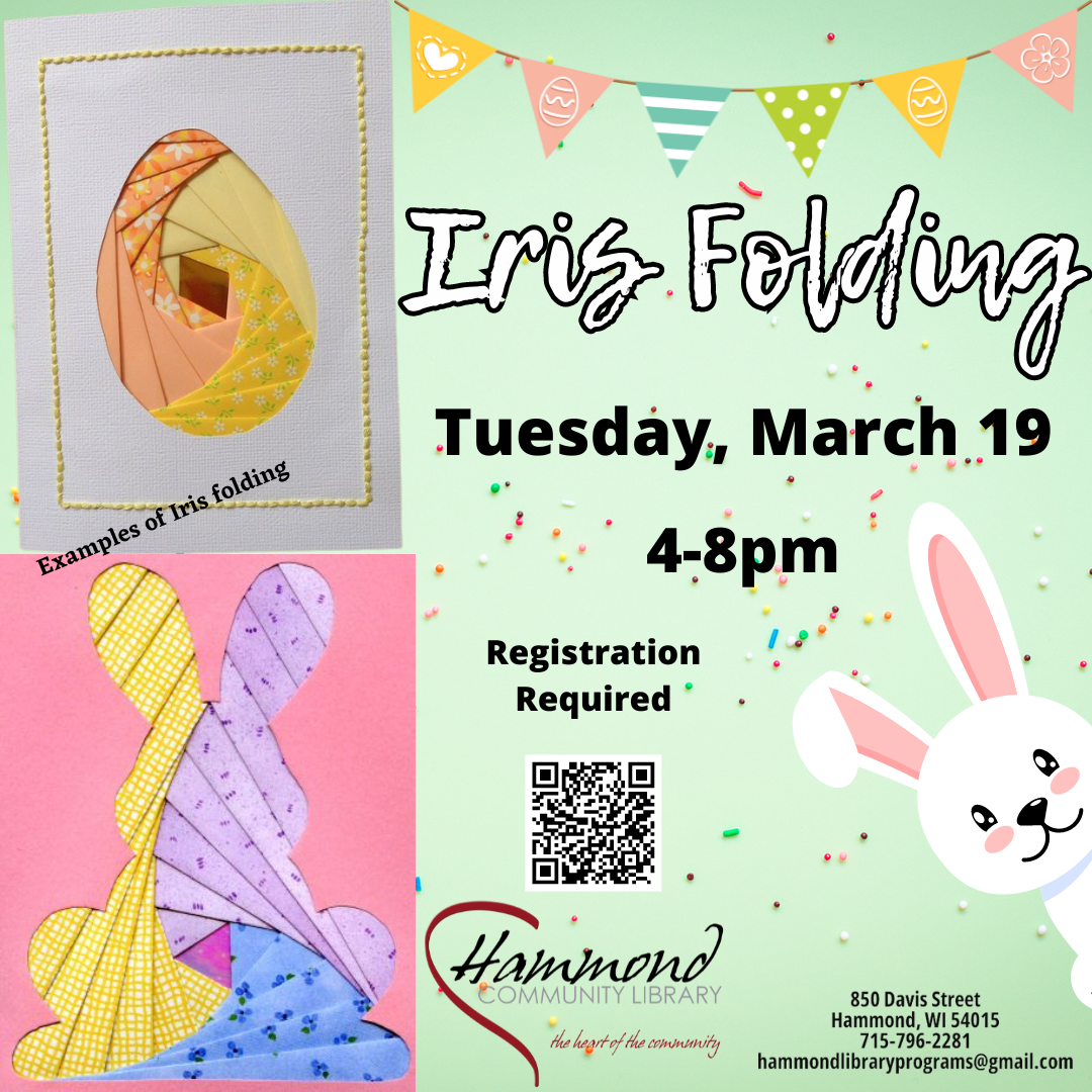 An easy Iris Folding project awaits you on March 19.  
