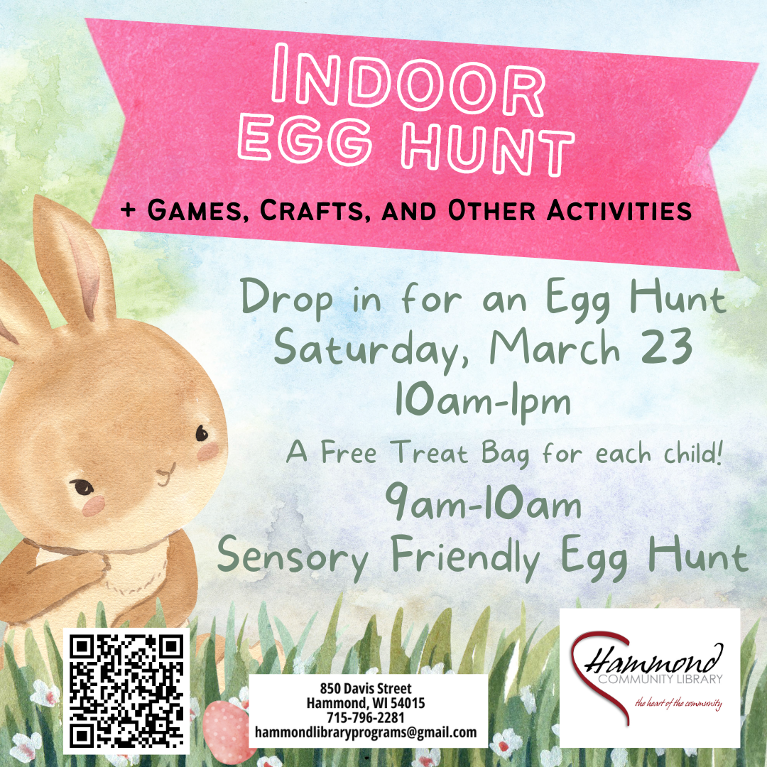 Indoor Egg Hunt, Saturday, March 23