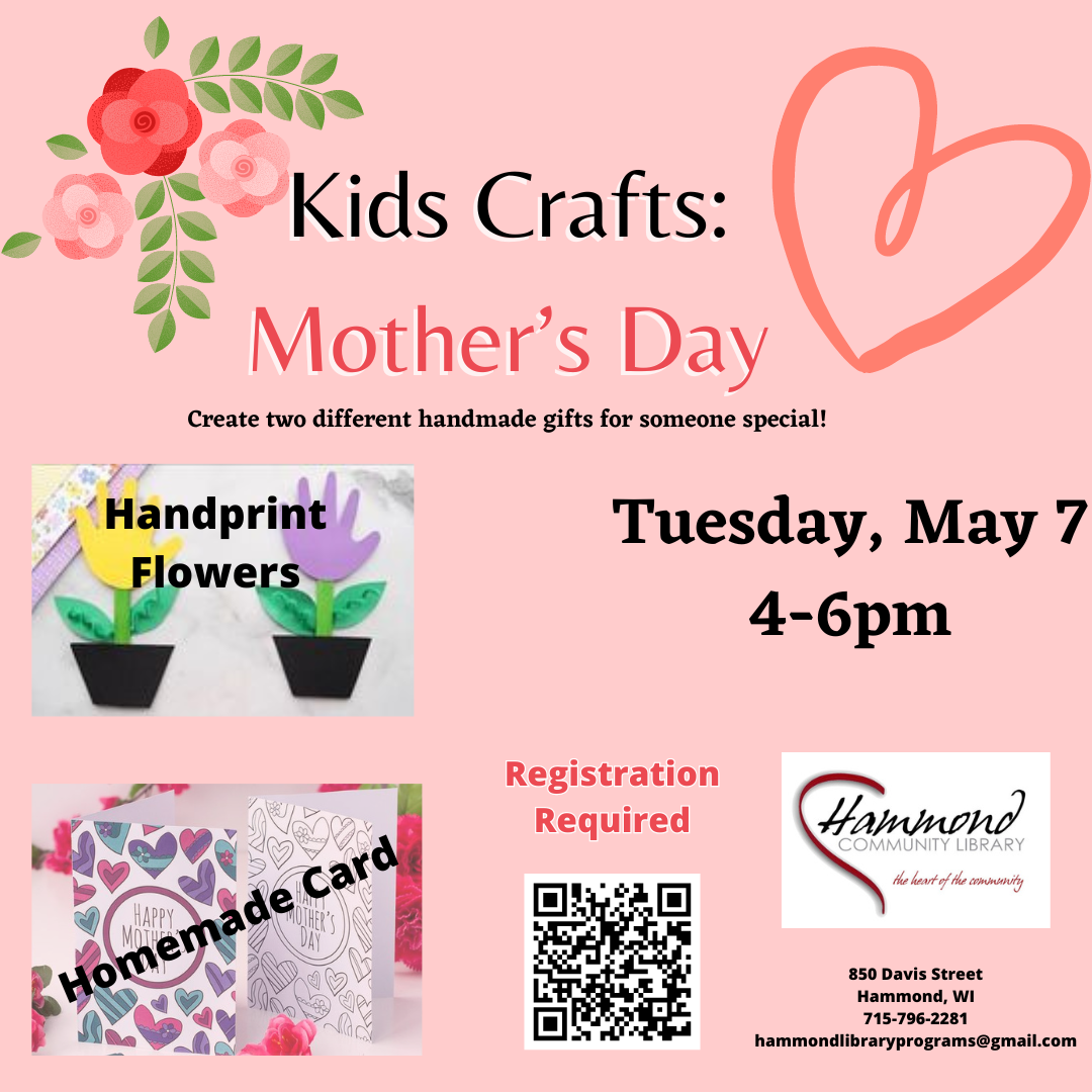 Kids Crafting May 2, Mother's Day Crafts 